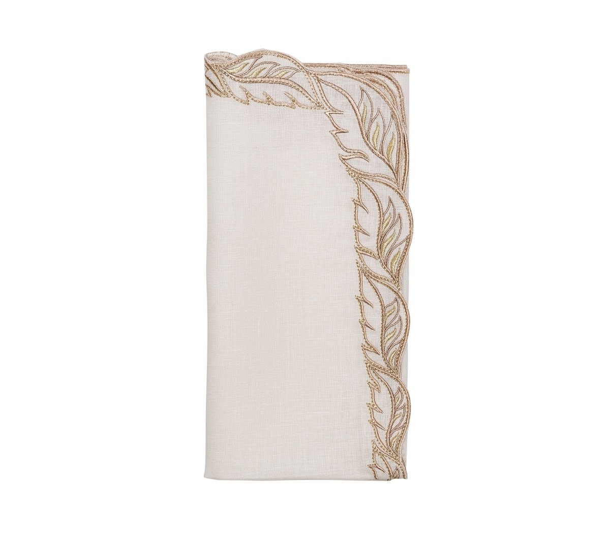 Winding Vines Napkin in White & Natural by Kim Seybert at Fig Linens and Home