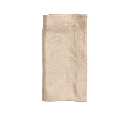 Metallic Linen Napkin in Natural & Gold by Kim Seybert at Fig Linens and Home