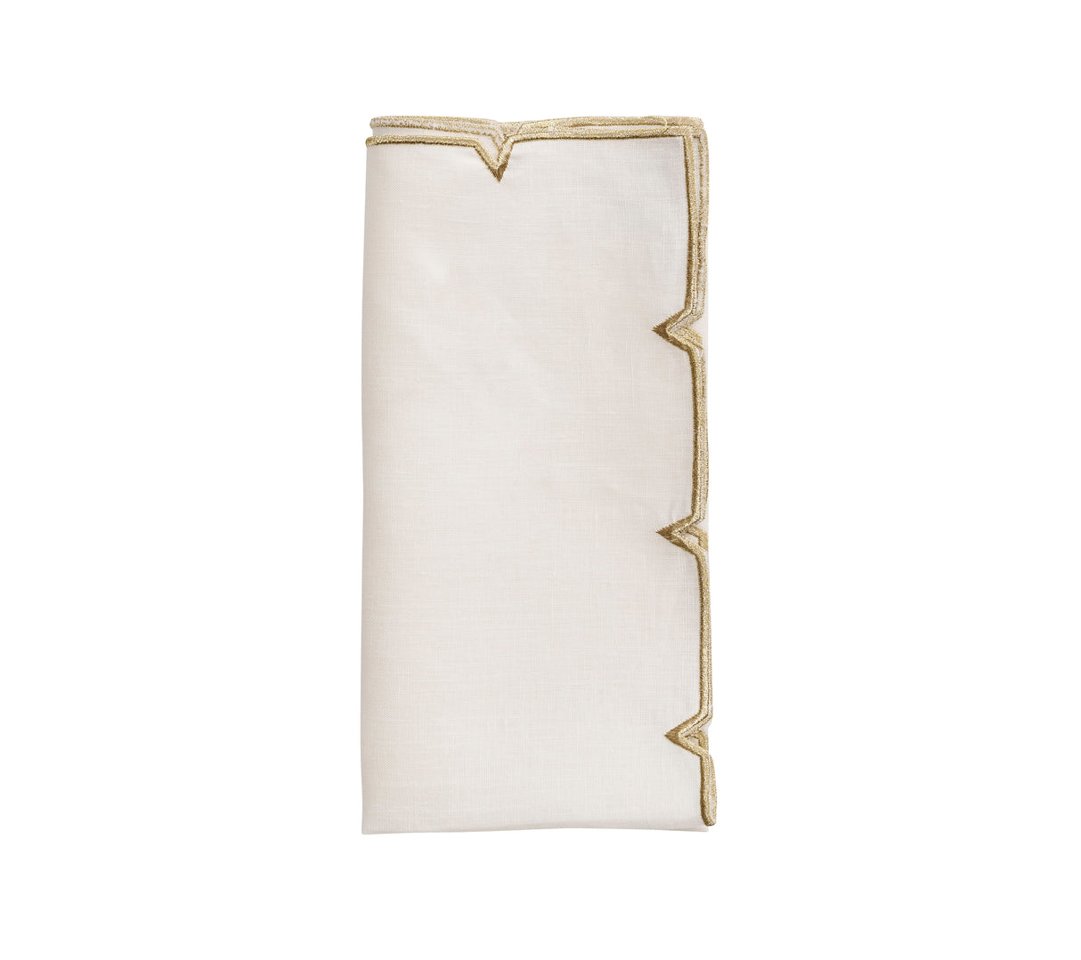 Divot Napkin in White & Gold by Kim Seybert at Fig Linens and Home