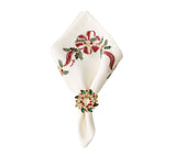 Gem Wreath Napkin Ring in Red, Green & Gold, Set of 4 in a Gift Box by Kim Seybert at Fig Linens and Home 2