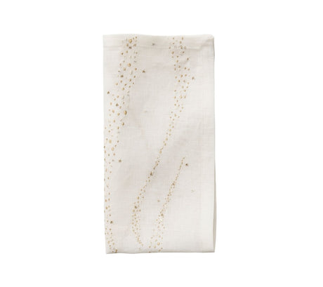 Star Spray Napkin in White, Gold & Silver by Kim Seybert at Fig Linens and Home