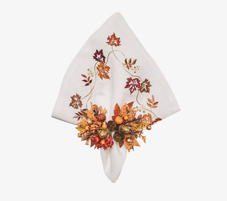 Fall Frolic Napkin Ring in Brown & Orange Set of 4 by Kim Seybert