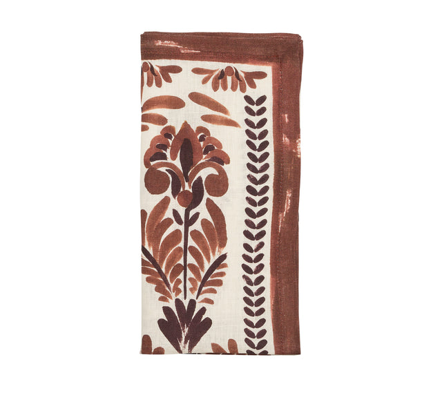 Botanica Napkin in Ivory & Brown by Kim Seybert at Fig Linens and Home