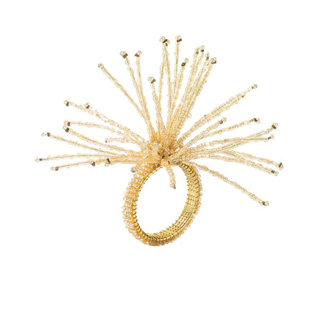 Spider Bead Burst Napkin Ring in Champagne by Kim Seybert at Fig Linens and Home