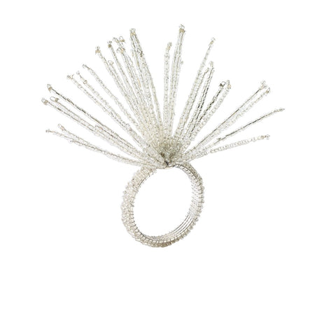 Spider Bead Burst Napkin Ring in Crystal & Silver by Kim Seybert at Fig Linens and Home