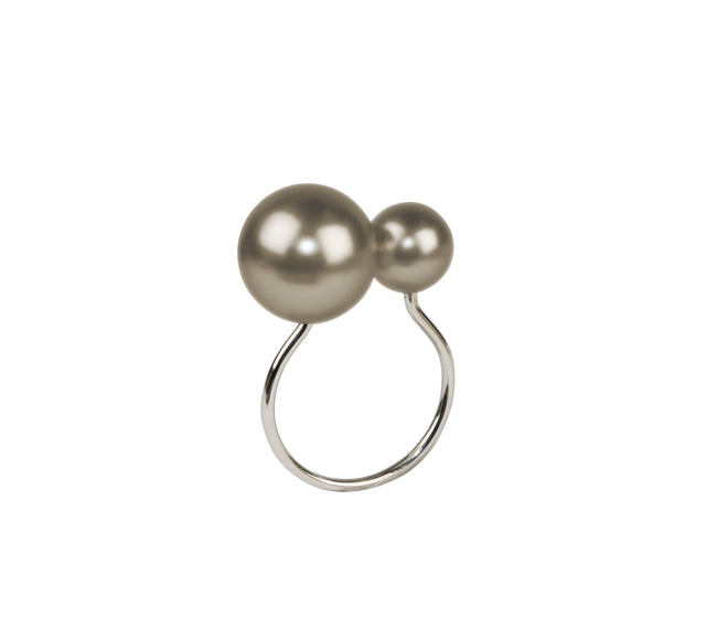 Pearl Napkin Ring in Gray & Silver by Kim Seybert at Fig Linens and Home