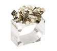 Geode Napkin Ring in Gold, Set of 4 in a Gift Box by Kim Seybert at Fig Linens and Home