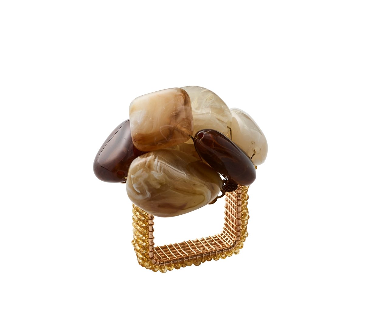 Sea Stone Napkin Ring in Beige by Kim Seybert at Fig Linens and Home