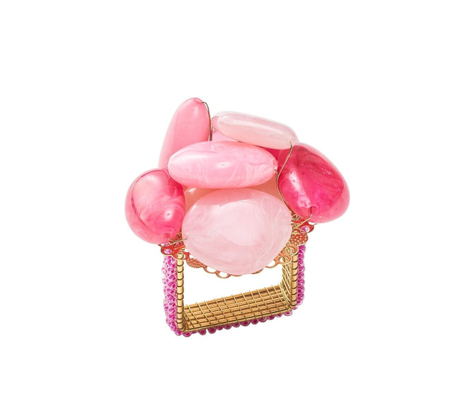 Sea Stone Napkin Ring in Pink by Kim Seybert at Fig Linens and Home