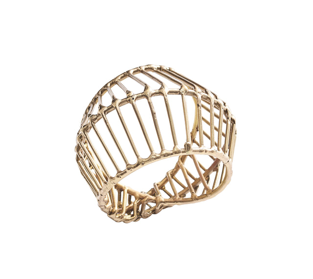 Cage Napkin Ring in Gold by Kim Seybert at Fig Linens and Home