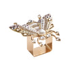 Glam Fly Napkin Ring in Ivory, Gold & Silver, Set of 4 in a Gift Box by Kim Seybert at Fig Linens and Home