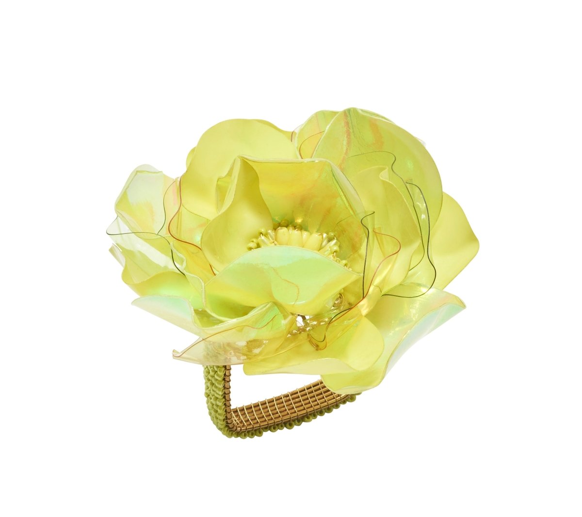 Gardenia Napkin Ring in Citron by Kim Seybert at Fig Linens and Home