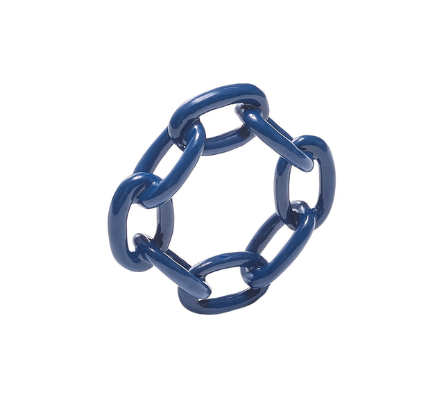 Enamel Chain Link Napkin Ring in Navy by Kim Seybert at Fig Linens and Home