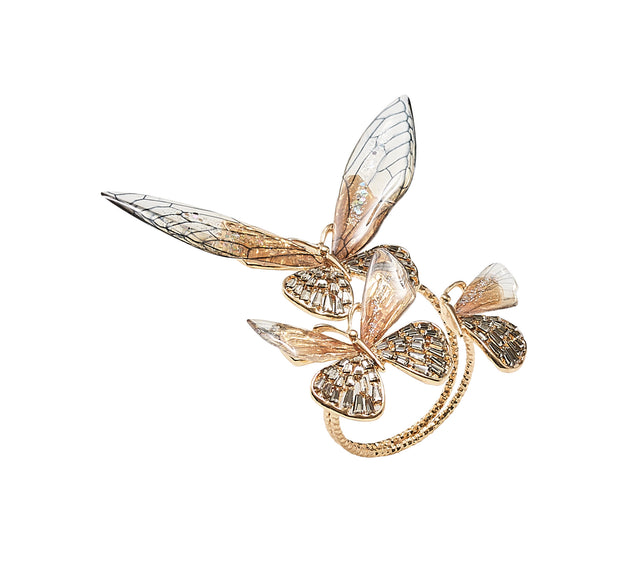 Flutter Napkin Ring in Champagne & Gold, Set of 4 in a Gift Box by Kim Seybert at Fig Linens and Home