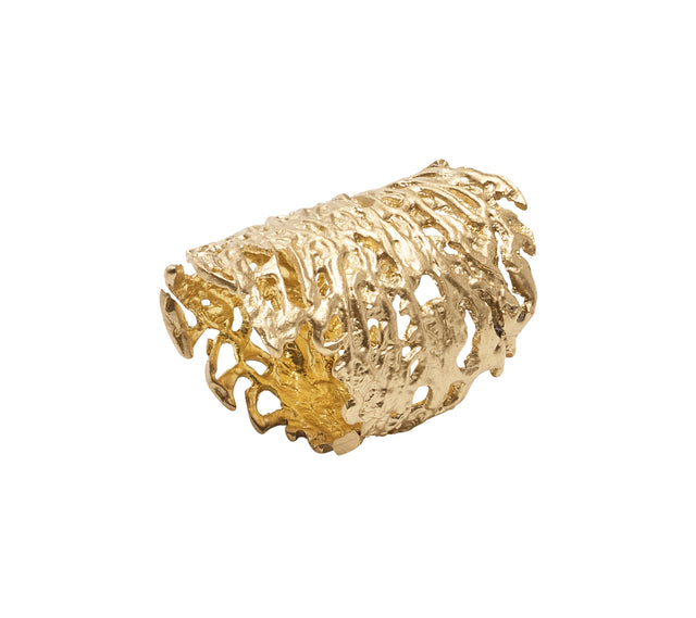 Coral Cuff Napkin Ring in Gold by Kim Seybert at Fig Linens and Home