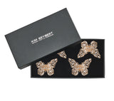 Papillon Napkin Ring in Gold & Crystal Set of 4 in a Gift Box by Kim Seybert