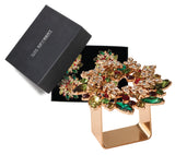 Gem Wreath Napkin Ring in Red, Green & Gold, Set of 4 in a Gift Box by Kim Seybert at Fig Linens and Home 4