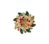 Gem Wreath Napkin Ring in Red, Green & Gold, Set of 4 in a Gift Box by Kim Seybert at Fig Linens and Home 3