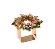 Gem Wreath Napkin Ring in Red, Green & Gold, Set of 4 in a Gift Box by Kim Seybert at Fig Linens and Home 1