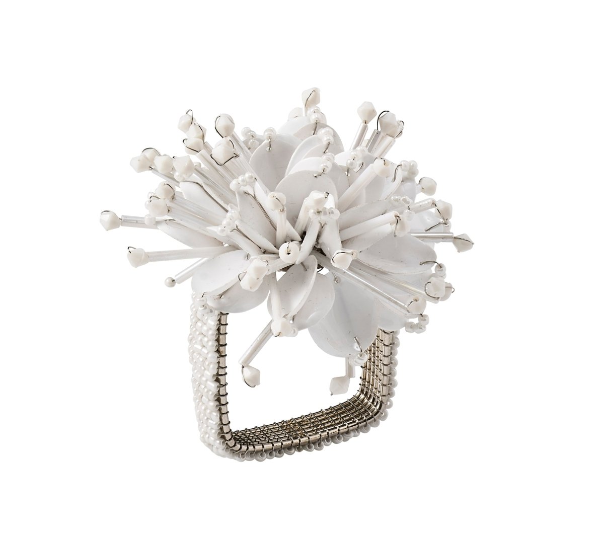 Starburst Napkin Ring in White by Kim Seybert at Fig Linens and Home