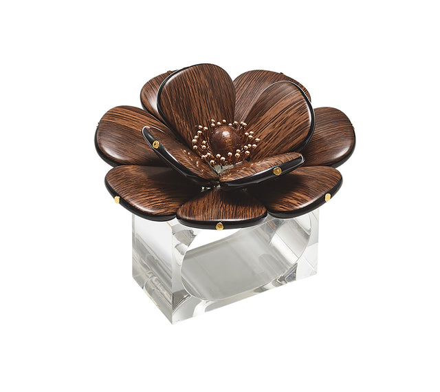 Begonia Napkin Ring in Brown & Gold by Kim Seybert at Fig Linens and Home