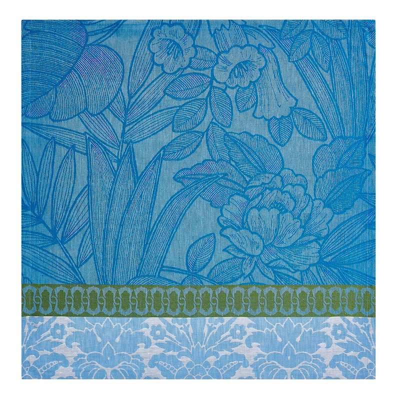 escapade tropicale blue napkin by le jacquard français