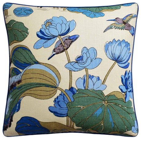 Nympheus Aqua and Teal Decorative Pillow - Throw Pillow by Ryan Studio from Fabric by GP and J Baker