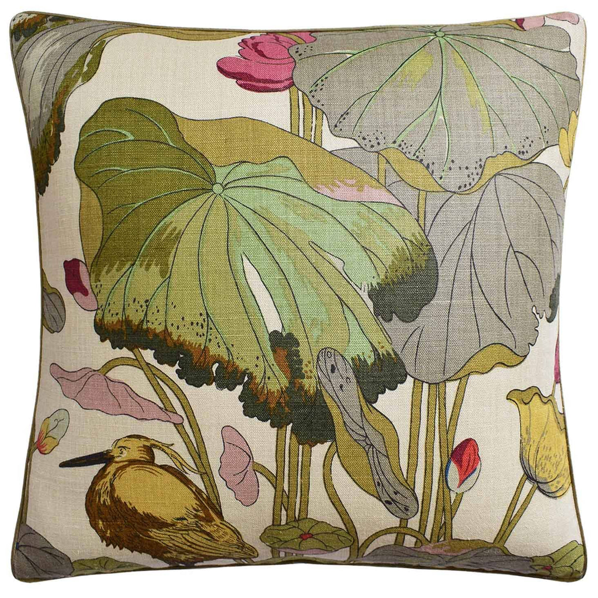 Nympheus Bisquit and Taupe Pillow - Throw Pillow by Ryan Studio with Fabric by GP and J Baker