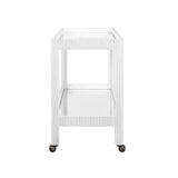 Bar Cart - Side View of Otis White Bar Cart by Worlds Away