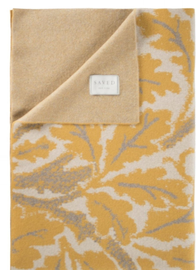 Oak Leaf Throw Folded - Saved NY Cashmere - Fig LInens