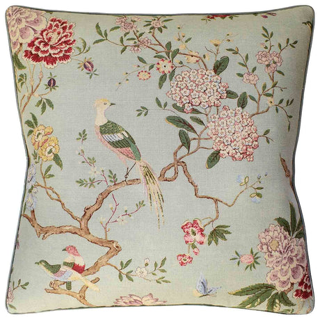 Oriental Bird Mineral - Throw Pillow by Ryan Studio