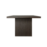 Worlds Away Patterson Dark Espresso Oak Plank Style Dining Table at Fig Linens and Home - Side View