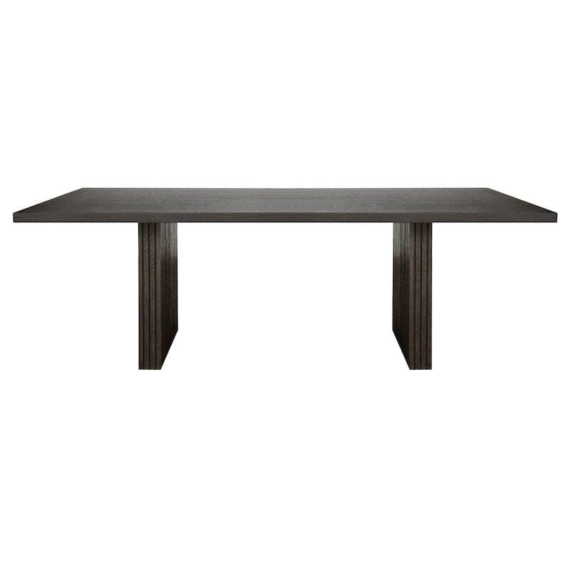 Worlds Away Patterson Dark Espresso Oak Plank Style Dining Table at Fig Linens and Home - Front View