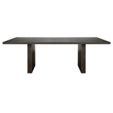 Worlds Away Patterson Dark Espresso Oak Plank Style Dining Table at Fig Linens and Home - Front View