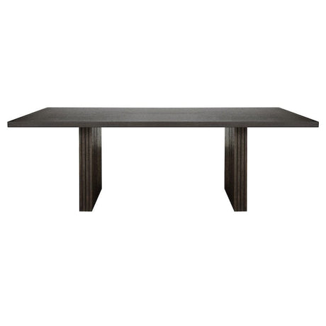 Worlds Away Patterson Dark Espresso Oak Plank Style Dining Table at Fig Linens and Home - Front View