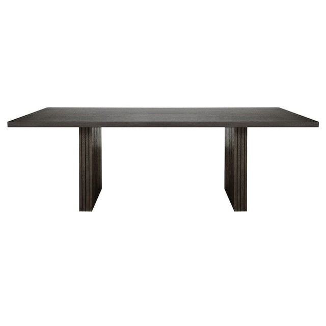 Worlds Away Patterson Dark Espresso Oak Plank Style Dining Table at Fig Linens and Home - Front View