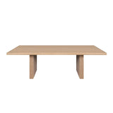 Patterson Natural Oak Plank Style Slatted Dining Table by Worlds Away - Front View - Dinner Table