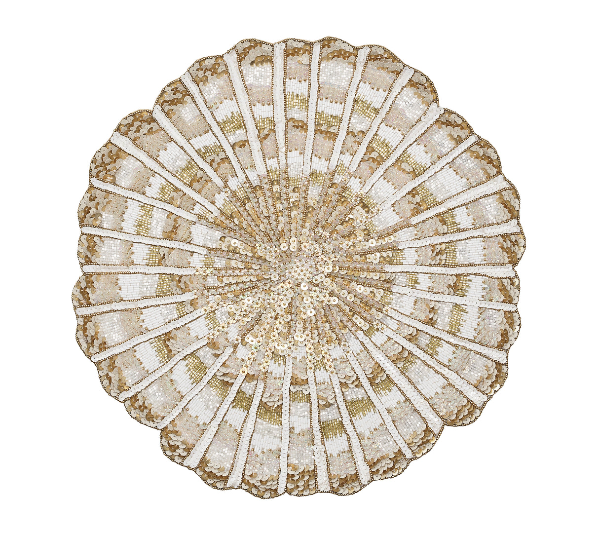 Nautilus Placemat in Champagne & Gold by Kim Seybert at Fig Linens and Home