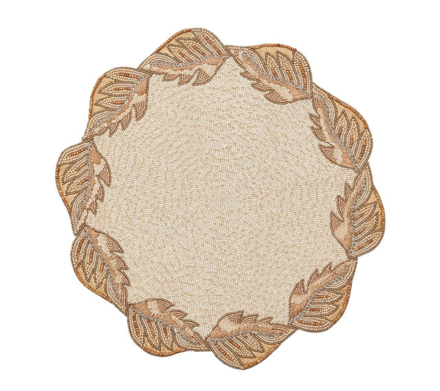 Winding Vines Placemat in Ivory, Natural & Gold by Kim Seybert at Fig Linens and Home