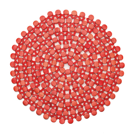 Round Bamboo Placemat in Coral by Kim Seybert at Fig Linens and Home