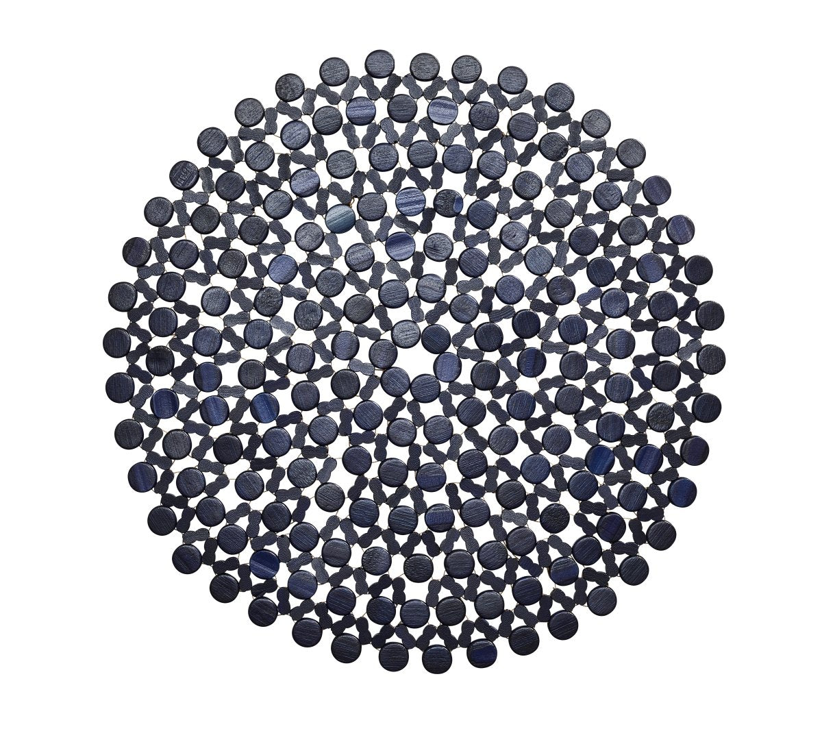 Round Bamboo Placemat in Navy by Kim Seybert at Fig Linens and Home