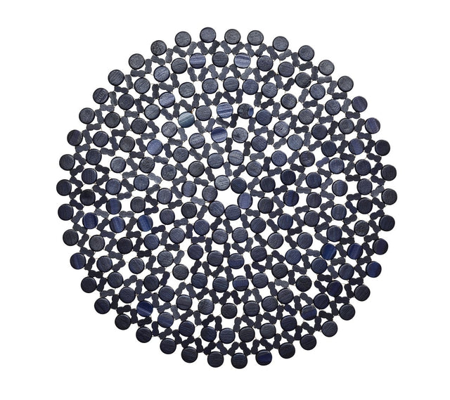 Round Bamboo Placemat in Navy by Kim Seybert at Fig Linens and Home