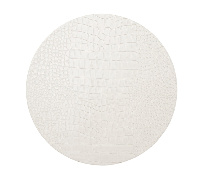 Croco Placemat in White by Kim Seybert at Fig Linens and Home