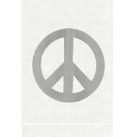 Silver Peace Sign Linen Guest Towels | Fig Linens