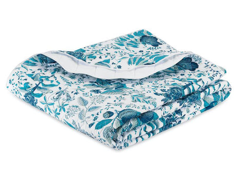 Matouk Schumacher Pomegranate Prussian Blue Quilt - Fig Linens