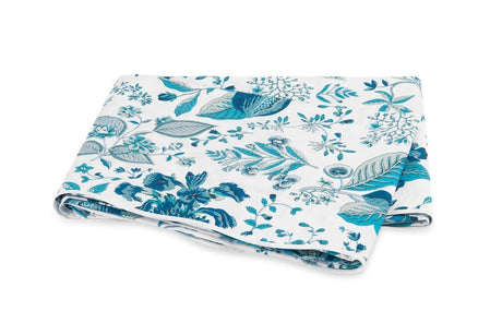 Matouk Schumacher Pomegranate Prussian Blue Flat Sheet - Fig Linens