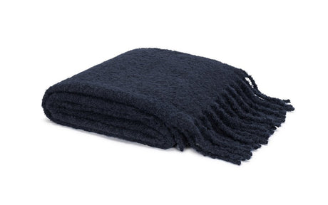 Matouk Poncho Throw Blanket in Midnight Blue at Fig Linens and Home 1