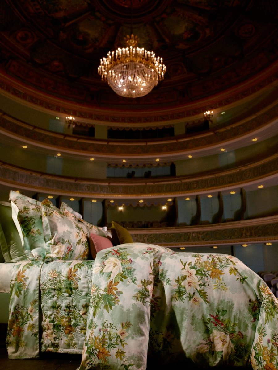 Quilted coverlet Panorama Yves Delorme Panorama 1 at Fig Linens and Home- Lifestyle bed at opera house