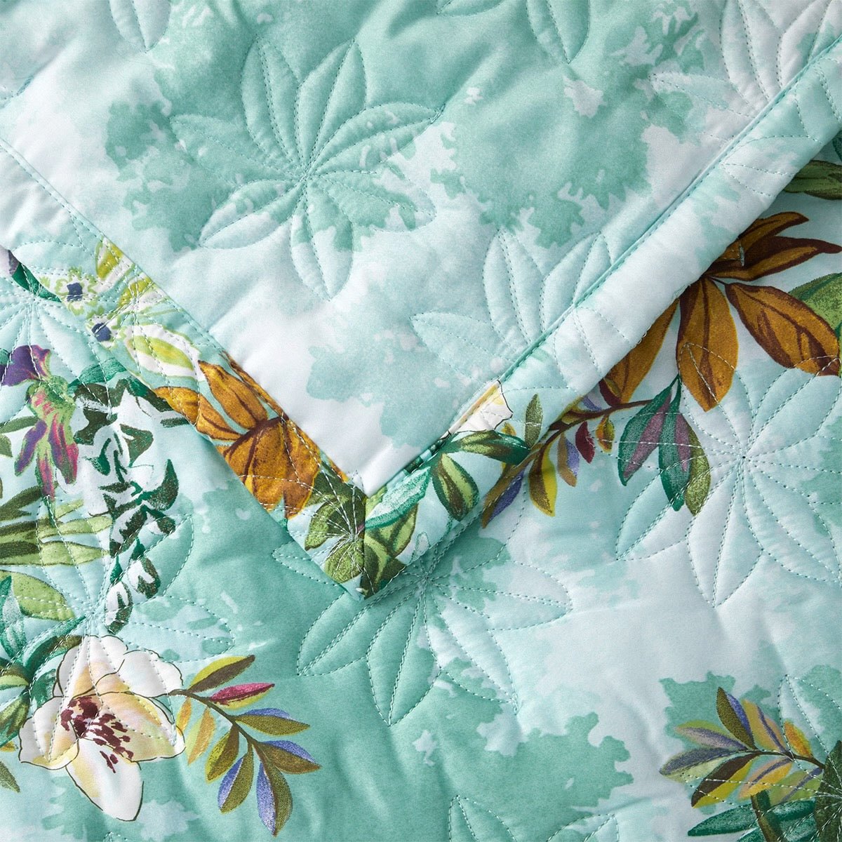 Detail of Quilted Coverlet - Yves Delorme Panorama Fjord Bedspread