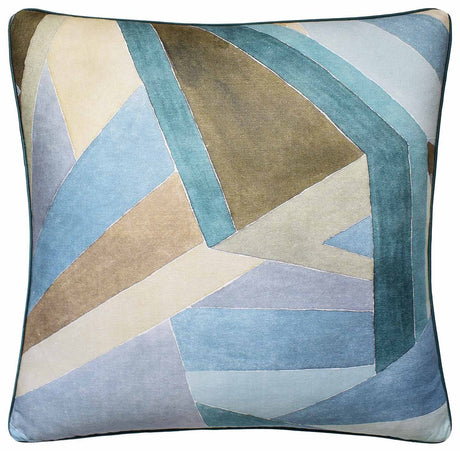 Roulade Print Aqua and Dune - Throw Pillow by Ryan Studio